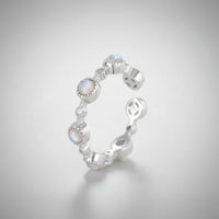 Round Crystal Sterling Silver Ring