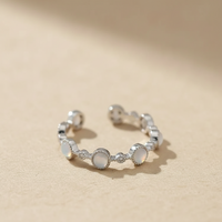 Round Crystal Sterling Silver Ring