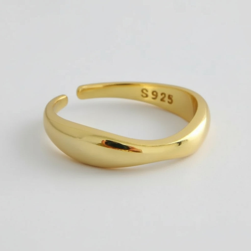 Minimalist Irregular Wave Open Ring