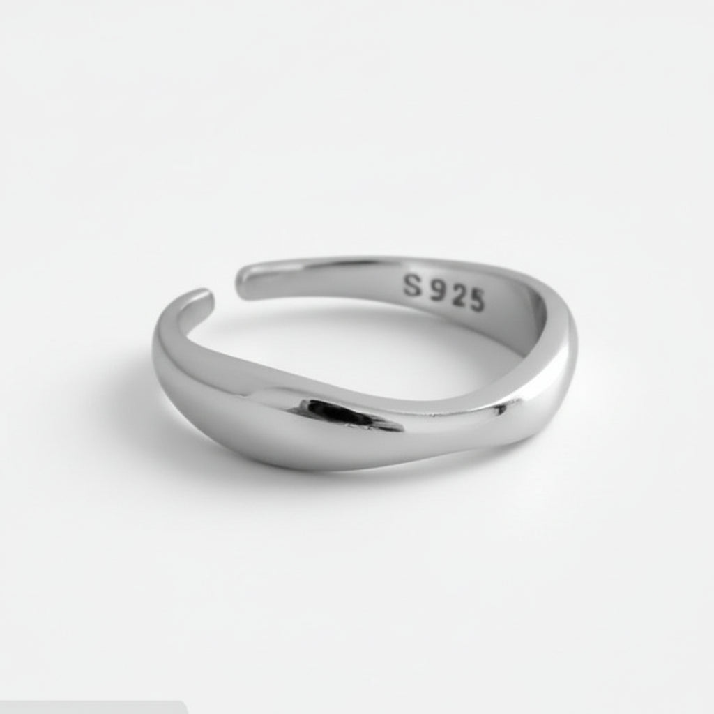 Minimalist Irregular Wave Open Ring