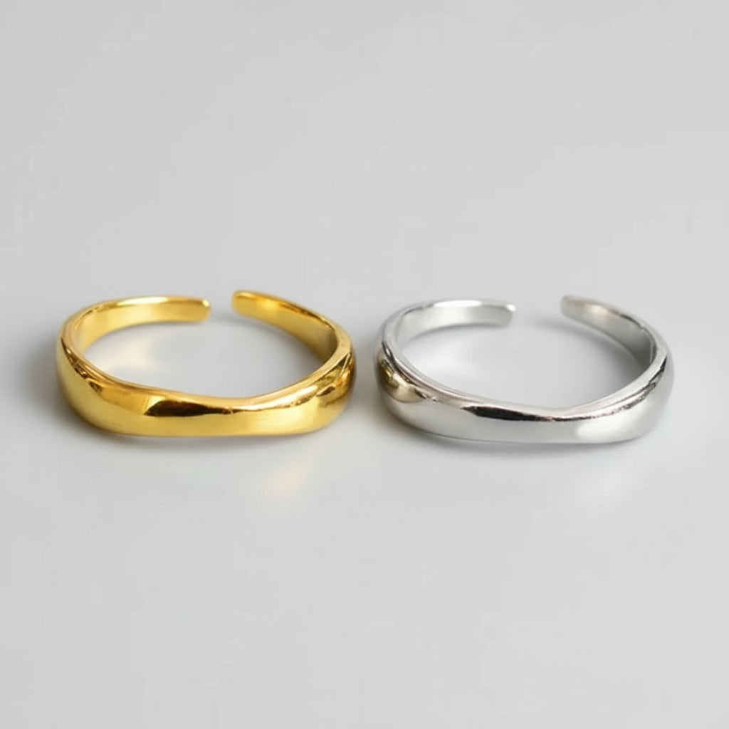 Minimalist Irregular Wave Open Ring