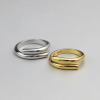 Double Layer Geometric Open Ring