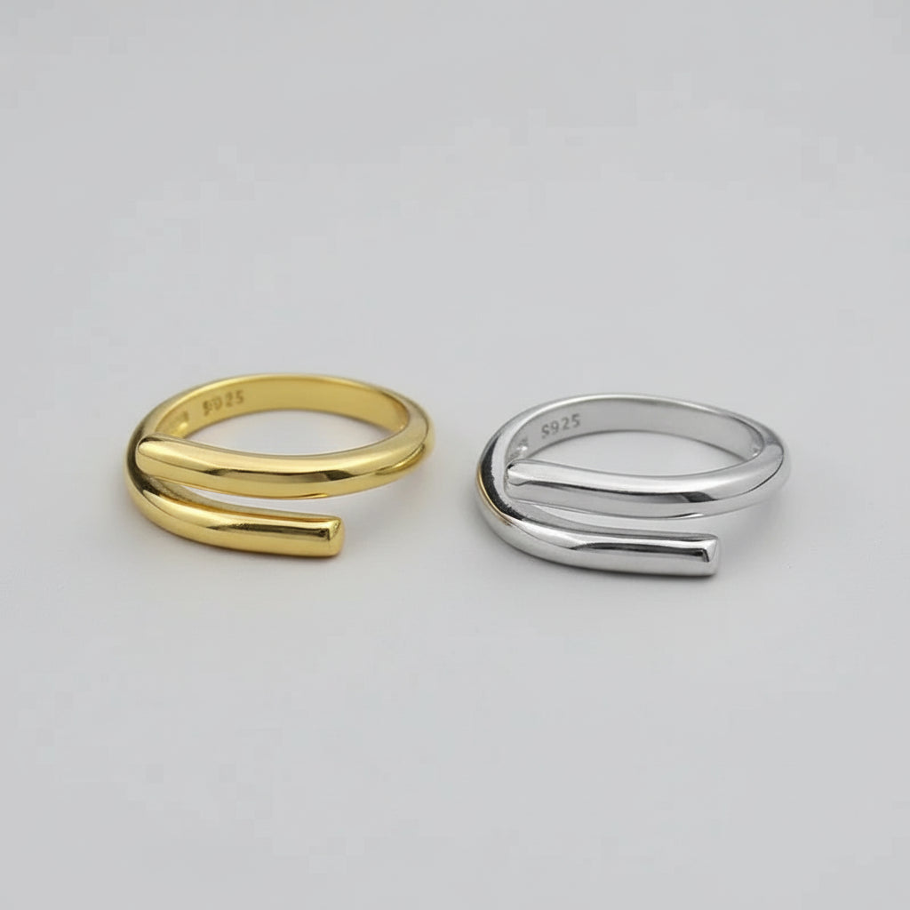 Double Layer Geometric Open Ring