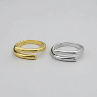 Double Layer Geometric Open Ring