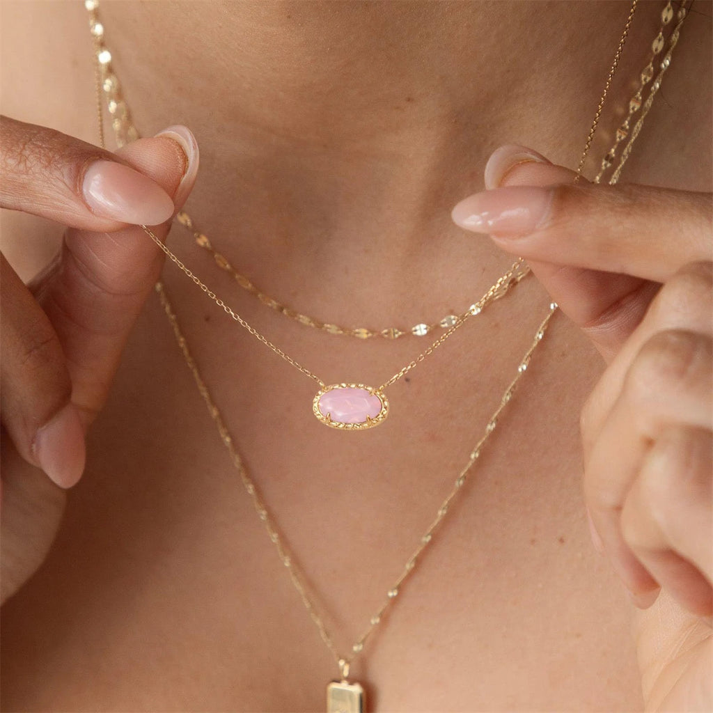 Colorful zircon, natural stone, bone chain, oval, fashionable, popular, niche, personalized jewelry, gold-plated