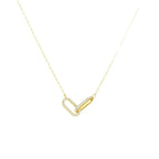 1-piece double-loop geometric collarbone chain necklace - a niche-designed, luxury-minimalist interlocking loop necklace.