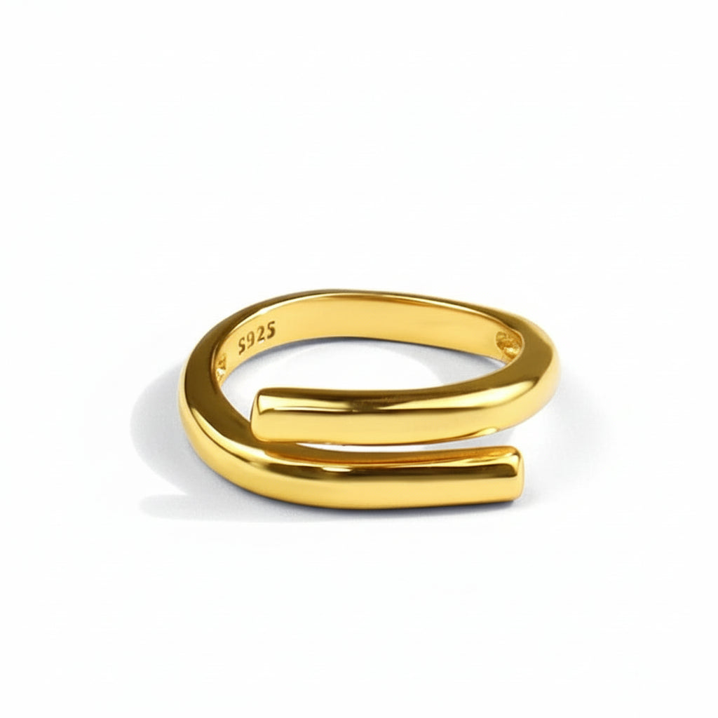 Double Layer Geometric Open Ring