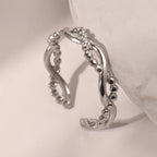 Stainless Steel Rings  Minimalist Geometric Hollow Ring Retro Fine Open Ring For Women Jewelry Non-fading High-quality Gifts New