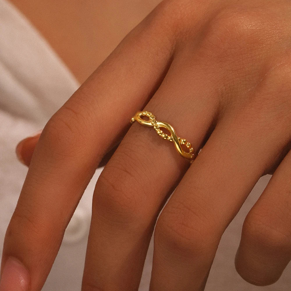 Stainless Steel Rings  Minimalist Geometric Hollow Ring Retro Fine Open Ring For Women Jewelry Non-fading High-quality Gifts New