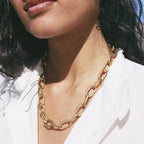 New Fashion Big Necklace for Women Punk Rock Twist Gold Silver Color Hollow Link Chunky Thick Lock Choker Chain Necklaces Party