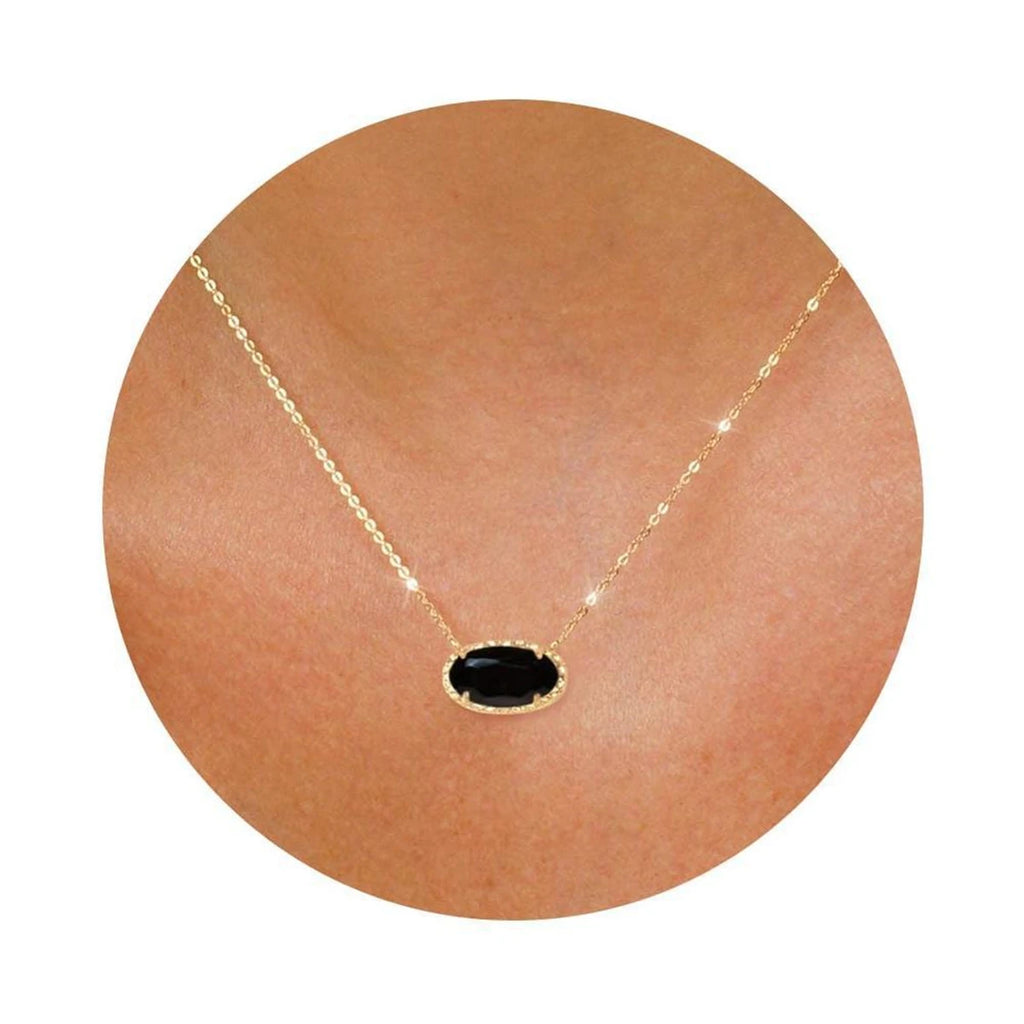 Colorful zircon, natural stone, bone chain, oval, fashionable, popular, niche, personalized jewelry, gold-plated
