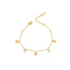 40 Exquisite Elegant Chain Bracelets For Women 18K Gold-Plated Shiny Zircon Inlaid Flower Cuff Bracelet Female Jewelry Gift