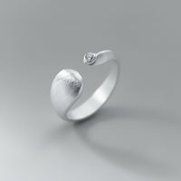 Matte Finish Geometry Silver Ring