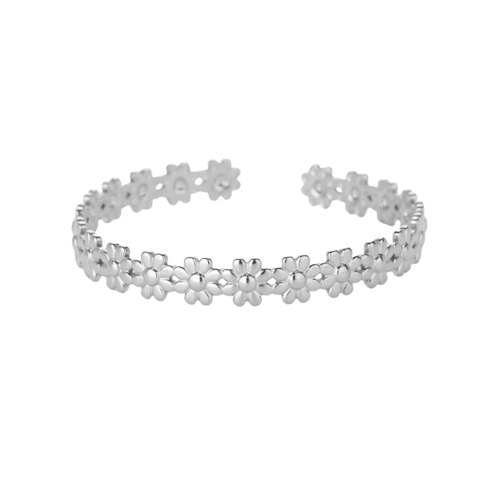 40 Exquisite Elegant Chain Bracelets For Women 18K Gold-Plated Shiny Zircon Inlaid Flower Cuff Bracelet Female Jewelry Gift