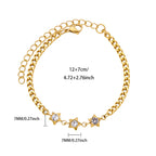 40 Exquisite Elegant Chain Bracelets For Women 18K Gold-Plated Shiny Zircon Inlaid Flower Cuff Bracelet Female Jewelry Gift
