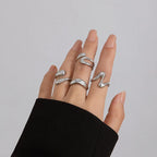 Irregular Geometric Rings For Women Girls Punk Fashion Gold Silver Color Knuckle Joint Ring