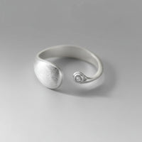 Matte Finish Geometry Silver Ring