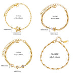 40 Exquisite Elegant Chain Bracelets For Women 18K Gold-Plated Shiny Zircon Inlaid Flower Cuff Bracelet Female Jewelry Gift