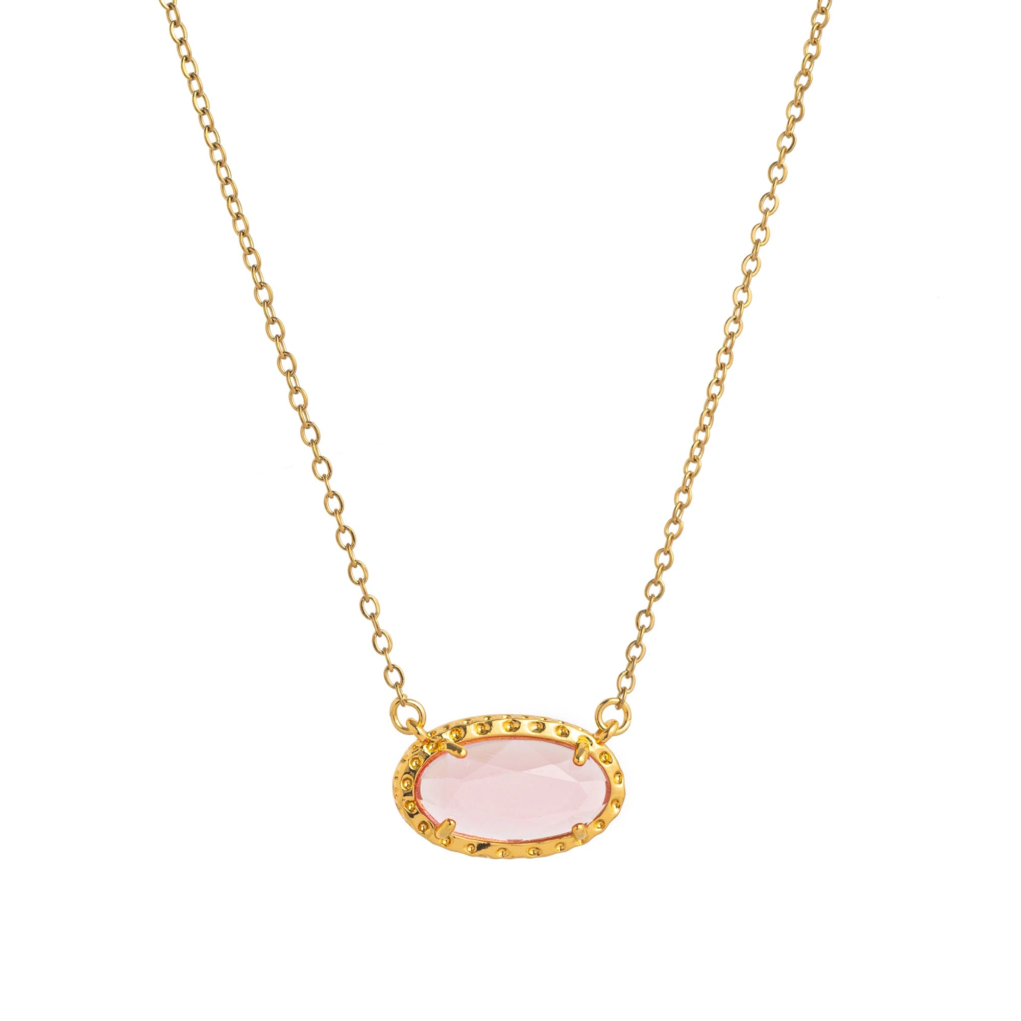 Colorful zircon, natural stone, bone chain, oval, fashionable, popular, niche, personalized jewelry, gold-plated
