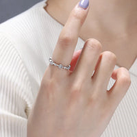 Round Crystal Sterling Silver Ring