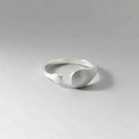 Matte Finish Geometry Silver Ring