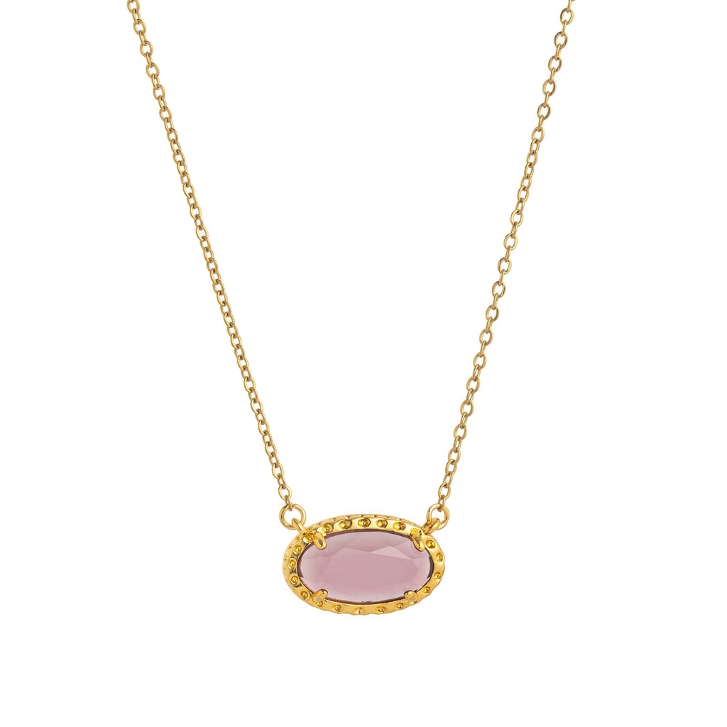 Colorful zircon, natural stone, bone chain, oval, fashionable, popular, niche, personalized jewelry, gold-plated
