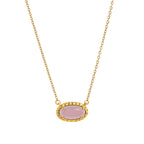 Colorful zircon, natural stone, bone chain, oval, fashionable, popular, niche, personalized jewelry, gold-plated